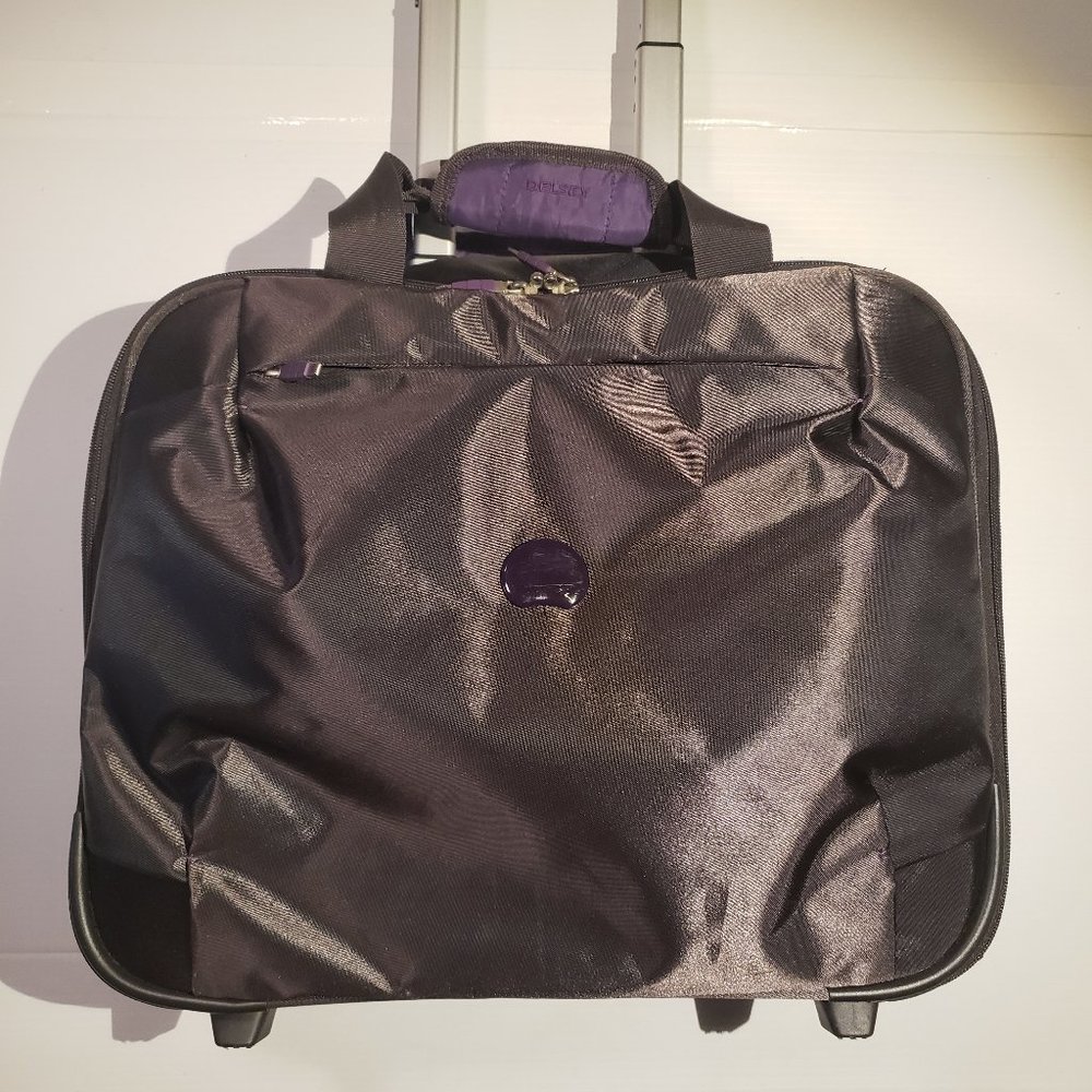 DELSEY Collection Luggage bag wheeled adjustable handle purple dark light black